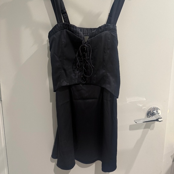 Oh Polly Lace Up Corset Mini Dress in Black - 6 - Picture 2 of 4